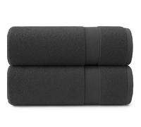 Diamond Tex Extra Large Jumbo Bath Sheet with Hanging Loop Set of 2 (100 x 200 cm) - 100% Cotton Ring Spun 600 GSM Quick Dry Towel - Super absorbent Large Bathroom Towels