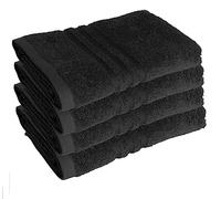 Diamond Tex Hand Towel Set Pack of 2 and 4 | Premium 100% Egyptian Cotton | 50 x 80 cm, 500 GSM | Fluffy Hand Towels Super Soft Hotel Quality Gym Spa Luxury Towels (Black, 4)