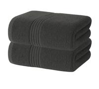 Diamond Tex Large Bath Sheet 80 x 140 cm, 600 GSM Cotton, Charcoal Grey | Highly Absorbent & Quick Drying bath sheets