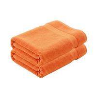 Diamond Tex Large Jumbo Bath Sheet with Hanging Loop (75x150cm) - Luxury 100% Egyptian Cotton XL Towel Highly Absorbent & Quick Dry Hotels Quality Big Bathrooms Towels Set (Cotton, Orange)