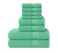 Diamond Tex Luxury 8 Pcs Towels Bale Set 100% Egyptian Cotton Face Cloth, Hand Towel, Jumbo Bath Towel 600-GSM Soft and Absorbent Gym, Golf, Spa, Beach Towels