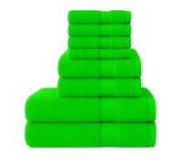 Diamond Tex Luxury 8 Pcs Towels Bale Set 100% Egyptian Cotton Face Cloth, Hand Towel, Jumbo Bath Towel 600-GSM Soft and Absorbent Gym, Golf, Spa, Beach Towels (Lime Green)