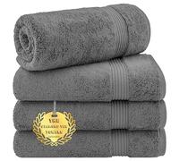 Diamond Tex Pack of 1,2,3 & 4 Large Jumbo Bath Towels Luxury 800-GSM Super Soft 100% Egyptian Combed Cotton Ultra Absorbent & Quick Dry Hotel Quality Towels 70 x 120 cm (Charcoal Grey, 4)