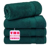 Diamond Tex Pack of 1,2,3 & 4 Large Jumbo Bath Towels Luxury 800-GSM Super Soft 100% Egyptian Combed Cotton Ultra Absorbent & Quick Dry Hotel Quality Towels 70 x 120 cm (Blue Lagoon, 4)
