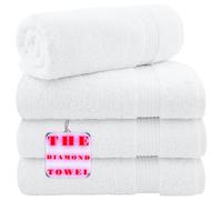 Diamond Tex Pack of 1,2,3 & 4 Large Jumbo Bath Towels Luxury 800-GSM Super Soft 100% Egyptian Combed Cotton Ultra Absorbent & Quick Dry Hotel Quality Towels 70 x 120 cm (White, 2)