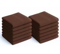 Diamond Tex Pack of 12 Face Cloth (30 x 30 cm, 500-GSM) Luxury Soft 100% Egyptian Cotton Flannel Washcloth Gym, Golf, Spa Quick Dry Hotel Quality Fingertip Face Towels (Chocolate Brown)