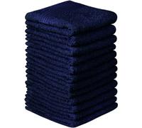 Diamond Tex Pack of 12 Face Cloth (30 x 30 cm, 500-GSM) Luxury Super Soft 100% Egyptian Cotton Flannel Washcloth Set Gym, Golf, Spa Quick Dry Hotel Quality Fingertip Face Towels (Navy Blue)