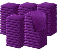 Diamond Tex Pack of 6, 12, 24, 36, 48, 96 Face Cloth 100% Egyptian Cotton Soft Flannels Set Quick Absorbent Washcloth 500-GSM Gym, Golf Hand Wash Towels 30x30cm (Purple, 36)