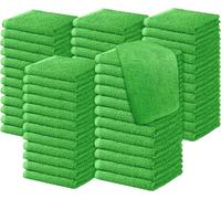 Diamond Tex Pack of 6, 12, 24, 36, 48, 96 Face Cloth 100% Egyptian Cotton Soft Flannels Set Quick Absorbent Washcloth 500-GSM Gym, Golf Hand Wash Towels 30x30cm (Lime Green, 48)