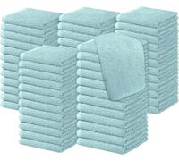 Diamond Tex Pack of 6, 12, 24, 36, 48, 96 Face Cloth 100% Egyptian Cotton Soft Flannels Set Quick Absorbent Washcloth 500-GSM Gym, Golf Hand Wash Towels 30x30cm (Sky Blue, 36)