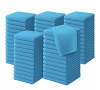Diamond Tex Pack of 6, 12, 24, 36, 48, 96 Face Cloth 100% Egyptian Cotton Soft Flannels Set Quick Absorbent Washcloth 500-GSM Gym, Golf Hand Wash Towels 30x30cm (Teal/Turquoise, 48)