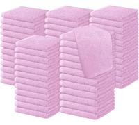 Diamond Tex Pack of 6, 12, 24, 36, 48, 96 Face Cloth 100% Egyptian Cotton Soft Flannels Set Quick Absorbent Washcloth 500-GSM Gym, Golf Hand Wash Towels 30x30cm (Pink, 48)