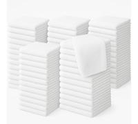 Diamond Tex Pack of 6, 12, 24, 36, 48, 96 Face Cloth 100% Egyptian Cotton Soft Flannels Set Quick Absorbent Washcloth 500-GSM Gym, Golf Hand Wash Towels 30x30cm (White, 48)