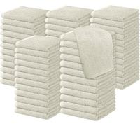 Diamond Tex Pack of 6, 12, 24, 36, 48, 96 Face Cloth 100% Egyptian Cotton Soft Flannels Set Quick Absorbent Washcloth 500-GSM Gym, Golf Hand Wash Towels 30x30cm (Cream, 96)