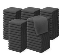 Diamond Tex Pack of 6, 12, 24, 36, 48, 96 Face Cloth 100% Egyptian Cotton Soft Flannels Set Quick Absorbent Washcloth 500-GSM Gym, Golf Hand Wash Towels 30x30cm (Charcoal Grey, 24)