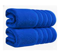 Diamond Tex Premium Cotton Large Jumbo Bath Sheets | Set of 2, 100% Egyptian Cotton, 600-GSM | Luxury Soft Bath Towels 80 cm x 160 cm | Quick Dry XL Body Wrapped Towels (Royal Blue)