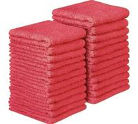 Diamond Tex Premium Quality Soft Flannels Face Cloth 100% Cotton 500 GSM Fingertip Towels 30x30cm size Absorbent Washcloth Pack of 12 Kitchen Dish Wash Towel Gym Facial Clothes (Red Wine, 30x30cm)