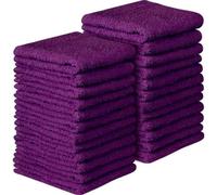 Diamond Tex Premium Quality Soft Flannels Face Cloth 100% Cotton 500 GSM Fingertip Towels 30x30cm size Absorbent Washcloth Pack of 12 Kitchen Dish Wash Towel Gym Facial Clothes (Purple, 30x30cm)
