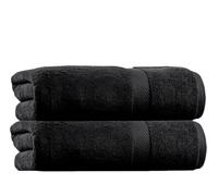 Diamond Tex Premium Super Extra Large Jumbo Bath Sheets 100% Ring Spun Cotton Bathroom Towels 600 GSM Pack of 2 Beach Body Wrap Highly Absorbent Quick Dry Hotel Quality (Black, 100 x 200cm)