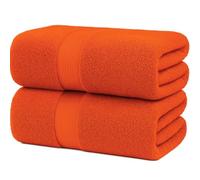 Diamond Tex Super Jumbo Bath Sheet, Luxury Extra Large Bath Sheet, Size 90x180 cm, 600GSM,100% Egyptian Cotton, Big Wrap Towel Sheet (2, Orange)