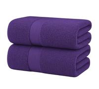Diamond Tex Super Jumbo Bath Sheet, Luxury Extra Large Bath Sheet, Size 90x180 cm, 600GSM,100% Egyptian Cotton, Big Wrap Towel Sheet (1, Purple)