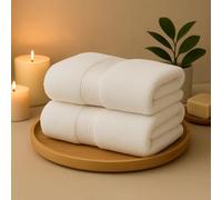 Diamond Tex White Bath Towel Luxury 100% Egyptian Cotton High Absorbent 600-GSM Premium Hotel Quality Soft Bathroom Size Towels Collection Set (Bath Towel 80 x 140 cm, White)