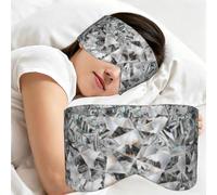 Diamond Texture Style Crystal, Sleep Mask for Home Travel, Full Eye Covers Light Blocking Eye Mask Sleep Eye and Ear Muffs