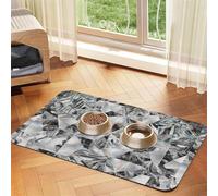 Diamond Texture Style Crystal,Waterproof Pet Feeding Mat,Cat Dog Placemats for Food and Water, PU Leather Food Mats,40x60cm