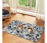 Diamond Texture Style Crystal,Waterproof Pet Feeding Mat,PU Leather Placemats for Cat Dog Water Bowl,Food Mats,40x60cm