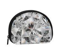 Diamond Texture Style Crystal, Women's Storage Bag Shell Makeup Bag Small Coin Purse Shell Change Pouch