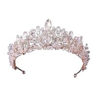 Diamond Tiara Baroque Luxury Rose Gold Crystal Beads Heart Bridal Tiaras Crown Big Rhinestone Pageant Diadem Headband Wedding Hair Accessories