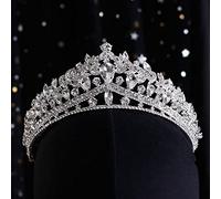 Diamond Tiara Baroque Luxury Silver Color Crystal Leaf Bridal Tiaras Crowns Rhinestone Pageant Diadem Bride Hairbands Wedding Hair Accessories