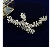 Diamond Tiara Fashion Leaf Bridal Hairpin Comb Pearl Headband Bridal Wedding Hair Accessories