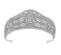 Diamond Tiara Luxury Cubic Zirconia Large Rhinestone Bridal Tiara and Crown Crystal Pageant Crown Headband Wedding Hair Accessories
