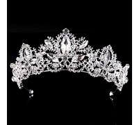 Diamond Tiara Luxury Silver Plated Crystal AB Bridal Crown Tiara Rhinestone Crown Tiara Suitable for Bridal Headband Wedding Hair Accessories