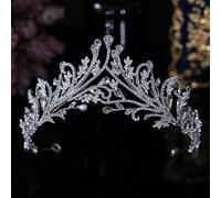 Diamond Tiara Luxury Sparkling Crystal Leaf Bridal Tiaras Crown Rhinestone Pageant Prom Diadem Bride Headband Wedding Hair Accessories