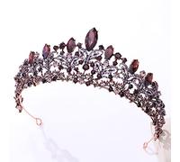 Diamond Tiara Retro Violet Purple Black Crystal Bridal Crowns Pageant Diadem Veil Tiaras Bride Headband Wedding Hair Accessories