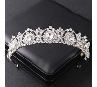 Diamond Tiara Silver Color Crystal Rhinestone Princess Prom Crowns and Tiaras Diadem Headband for Women Bride Wedding Hair Accessories Jewelry