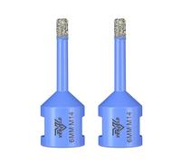 Diamond Tile Drill Bits 6mm 2Pcs Hole Saws with M14 Thread Dry Drilling for Ceramic Porcelain Tile Granite Marble Stone VENJELD