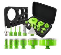 Diamond Tile Hole Saw Kit - FACHLICH M14 Diamond Core Drill Bits Set 12pcs (6/6/8/20/25/35/50/68/110mm+20F+50B+Hex Adapter) for Tile Porcelain Granite Marble