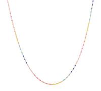 Diamond Treats Dainty Coloured Beaded Necklace in Gold Plated 925 Sterling Silver, Multicoloured Bead Necklace for Women and Teen Girls