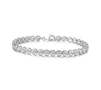 Diamond Treats Tennis Bracelet for Women, Bezel Set 925 STERLING SILVER bracelet with 4mm Flawless White Cubic Zirconia. This 6.5-7 inch Ladies Eternity Bracelet is a Perfect Jewellery Gift for Women