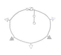 Diamond Treats Triangle Charm Bracelet for Women 925 Sterling Silver with FLAWLESS Cubic Zirconia. This Adjustable Length Gold or Silver Ladies Bracelet is the Perfect Jewellery Gift for Women.