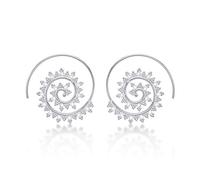 Diamond Treats Vintage 925 Sterling Silver Spiral Hoop Earrings. These Intricate Design Vintage Swirl Spiral Sterling Silver Hoops are the Perfect Jewellery Gift for Women