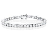 Diamond Treats Womens Tennis Bracelet, solid 925 STERLING SILVER with 4mm AAA Grade Super Sparkling White Cubic Zirconia. This Ladies Eternity Bracelet is the Perfect Jewellery Gift for Women.