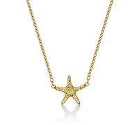 Diamond Treats Yellow Gold STARFISH Pendant Necklace in 925 STERLING SILVER, 18K Gold Plated for Women. Gold Ladies Starfish Necklace with Adjustable Chain. A Gift for Women.
