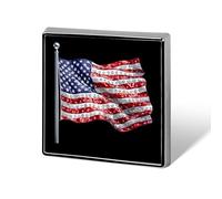 Diamond U.S. Flag Cute Brooches for Women Men Square Pins Badge for Backpack Hat