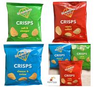 Diamond Variety Crisps Multi Pack 18g - Perfect Crunchy Snack Pack For Lunch Ready Salted, Cheese & Onion, Salt & Vinegar Flavours - Ideal For sharing & Snacking Anytime (100 Pack)