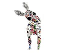 Diamond Vintage Donkey Brooch Animal Pin Corsage