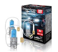 Diamond Vision 2x H3 12V 55W 8500K Headlight Halogen Bulb Xenon Look White Vision Error Free Ice Blue Night Breaker Led High Beam Cool Blue Longlife E-certified